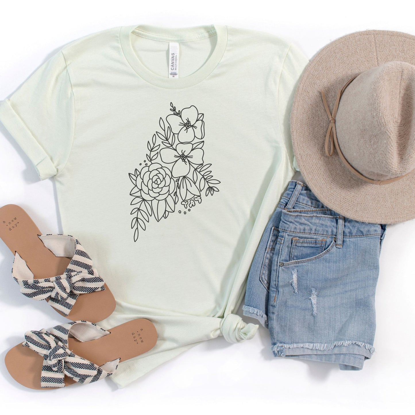 Maine Floral State Graphic Tee