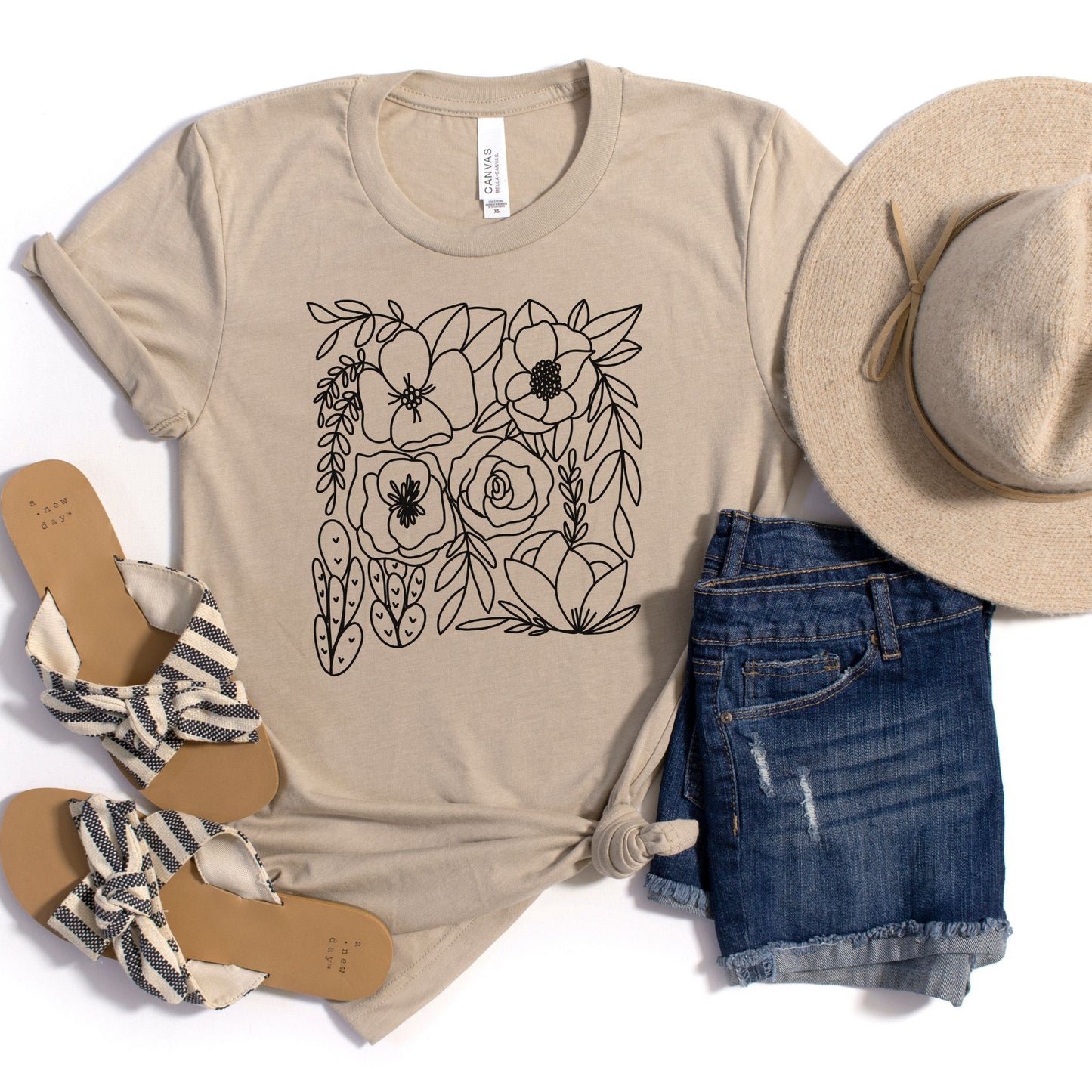 New Mexico Floral State Graphic Tee