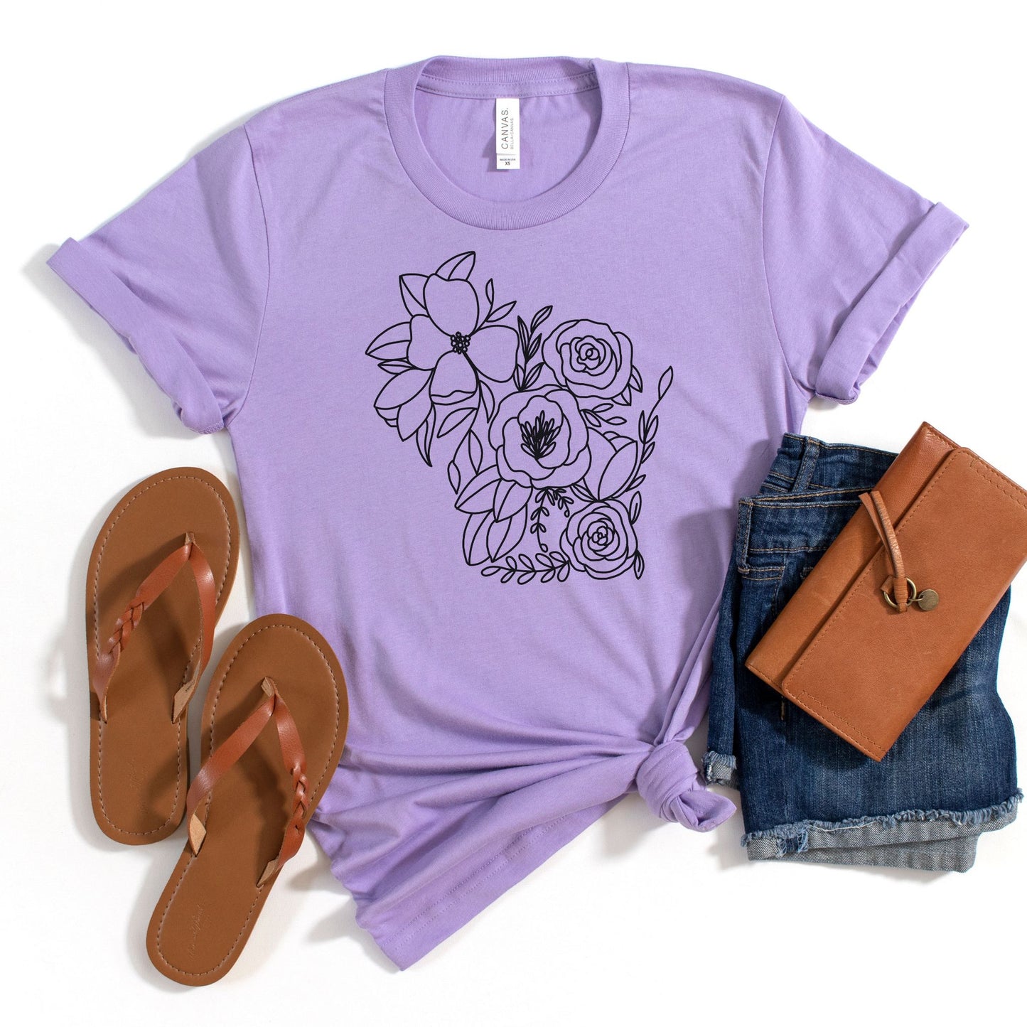 Wisconsin Floral State Graphic Tee