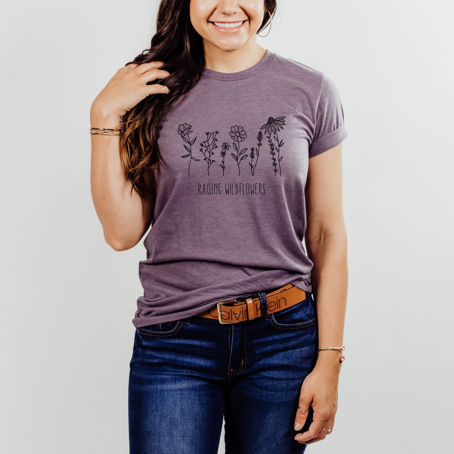 Raising Wildflowers Graphic Tee in Heather Purple