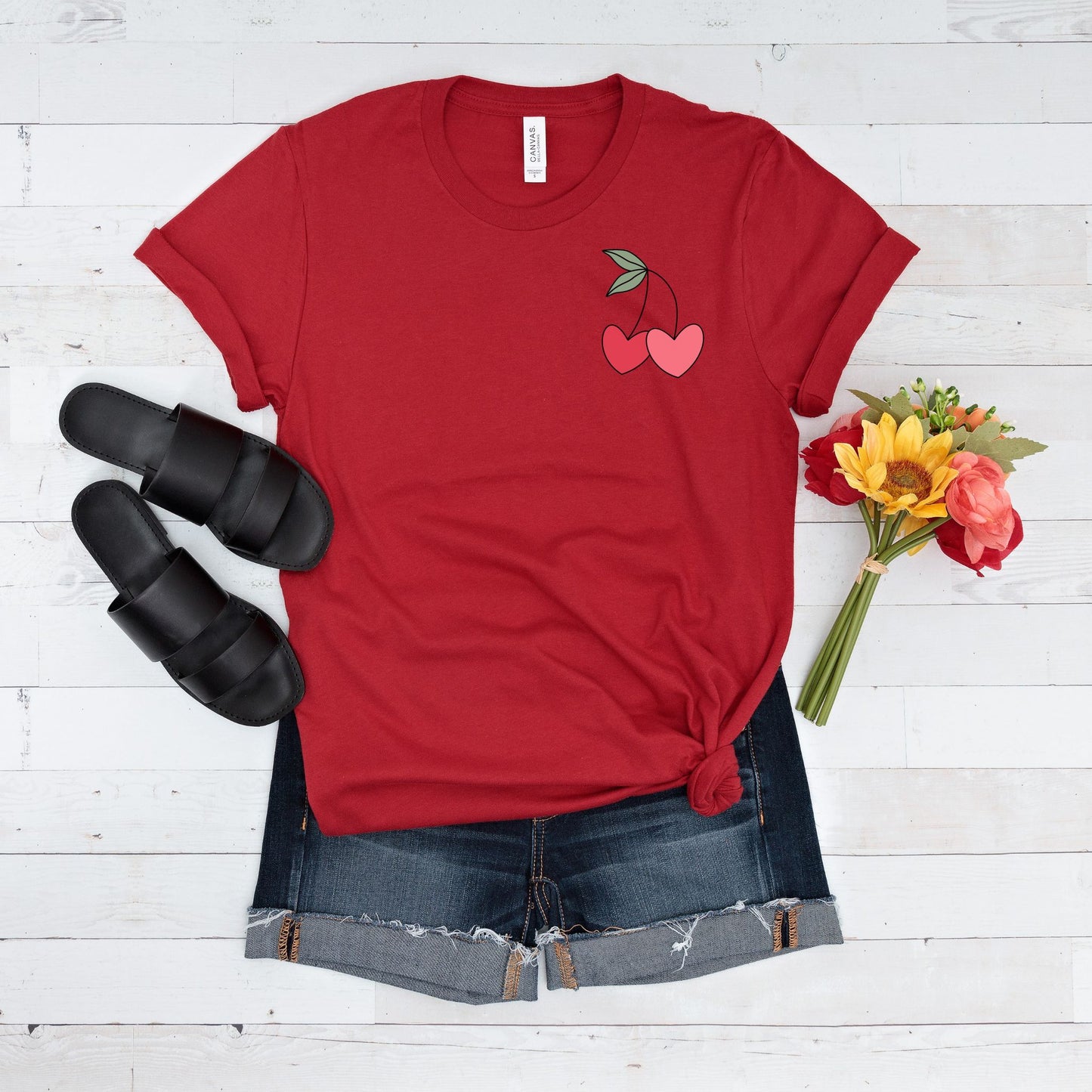 Cherry Hearts Graphic Tee