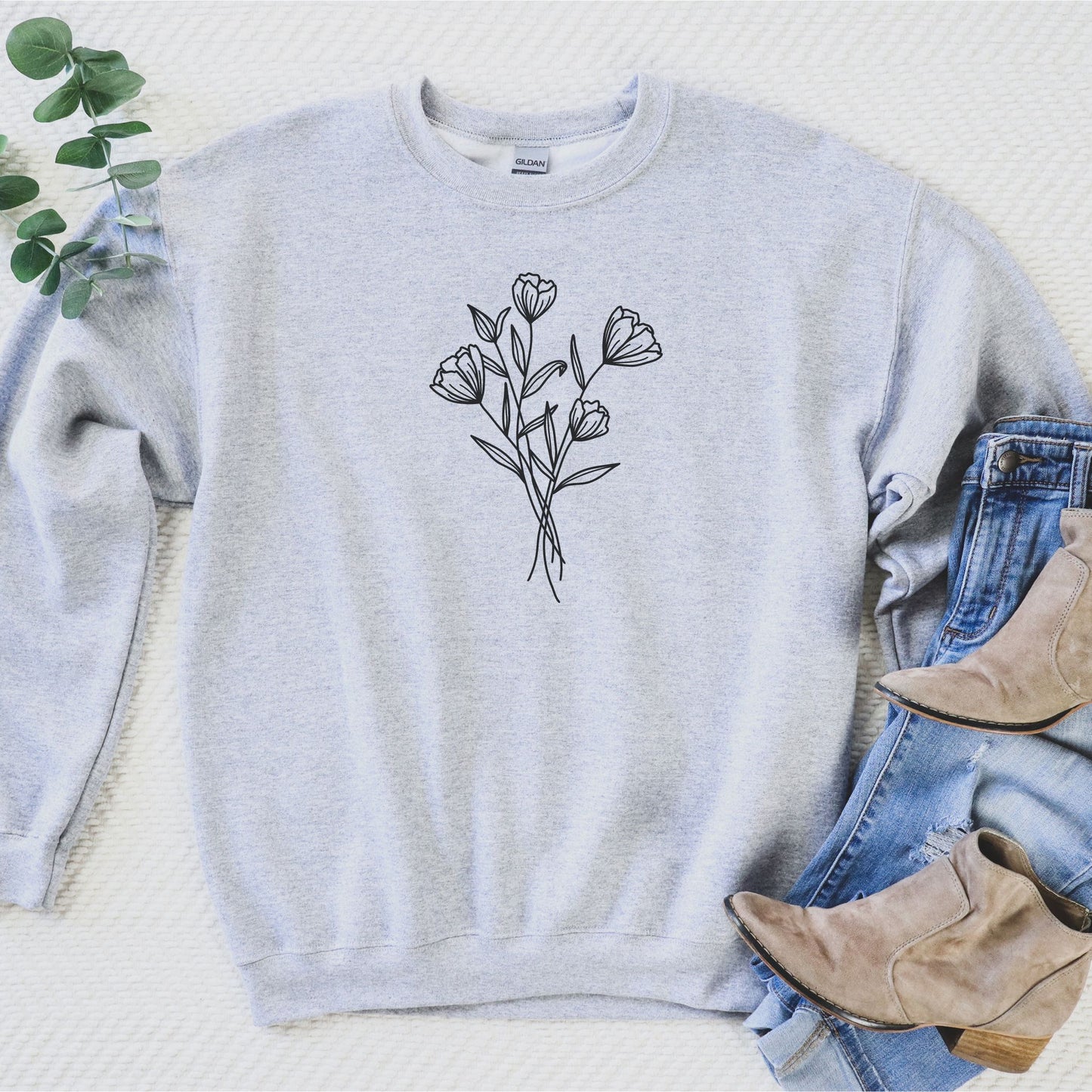 Cosmos Flower Graphic Sweatshirt