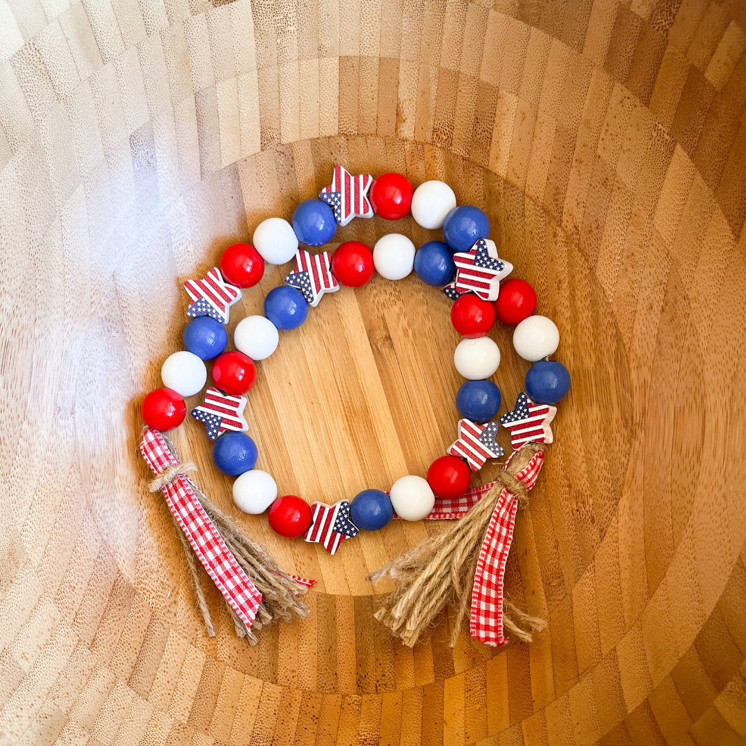 Americana Wood Bead Garland
