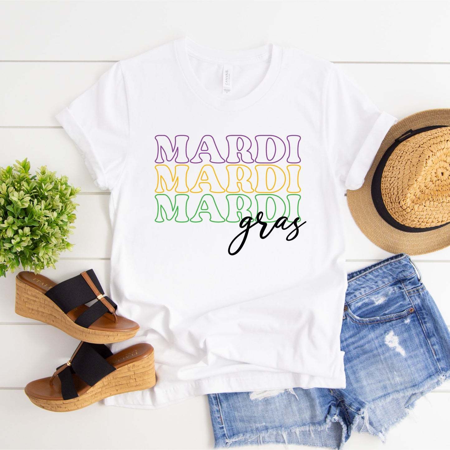 Mardi Gras Stack Graphic Tee