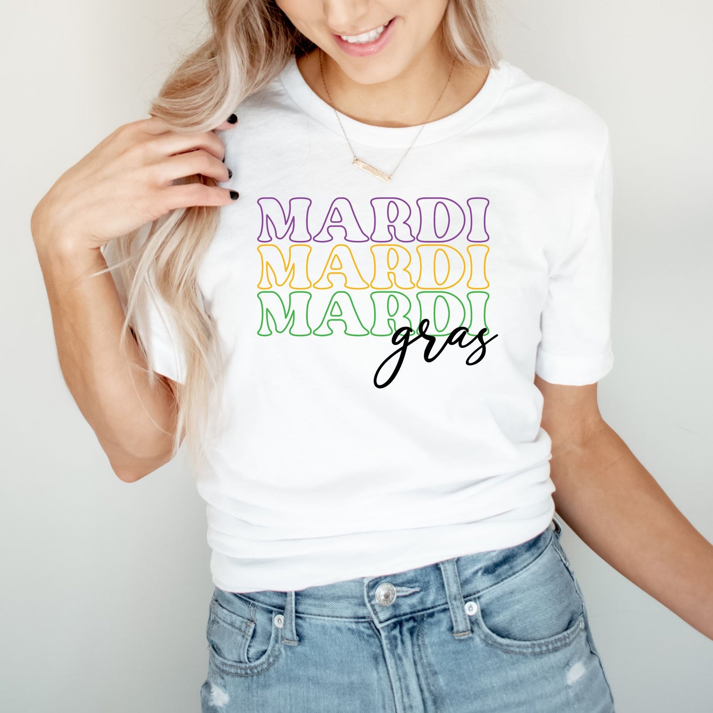 Mardi Gras Stack Graphic Tee