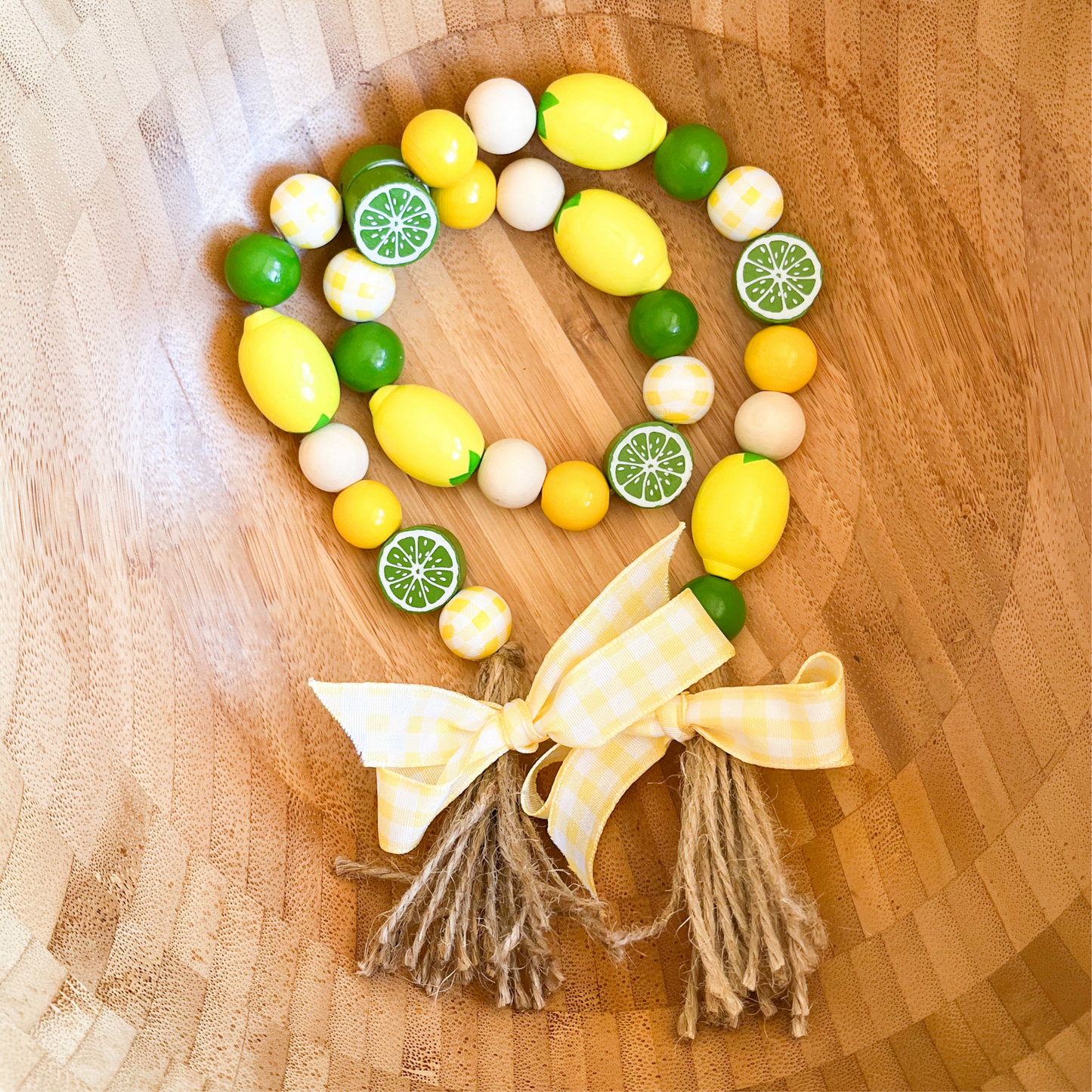 Citrus Wood Bead Garland