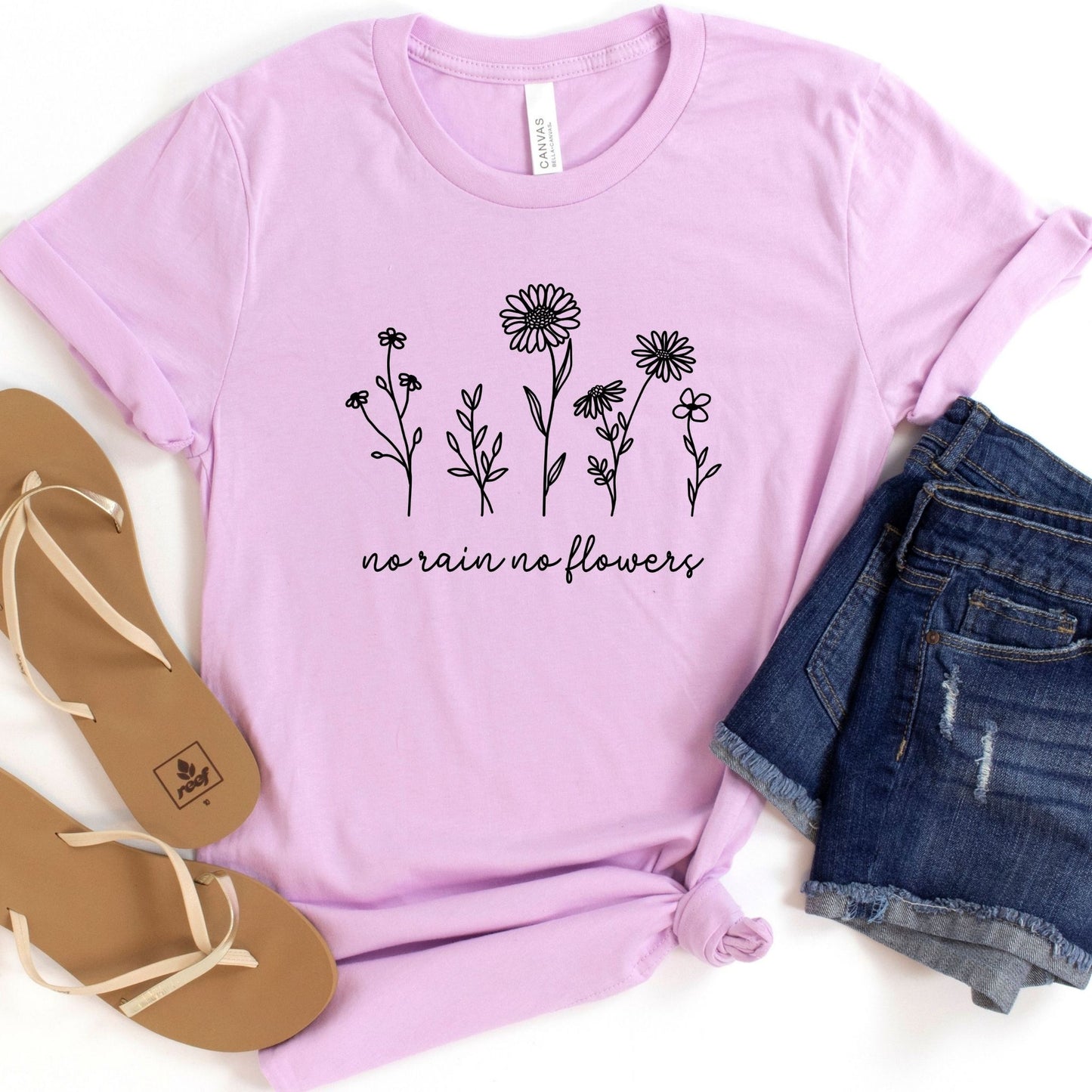 Flower Quote Graphic Tee in Lilac