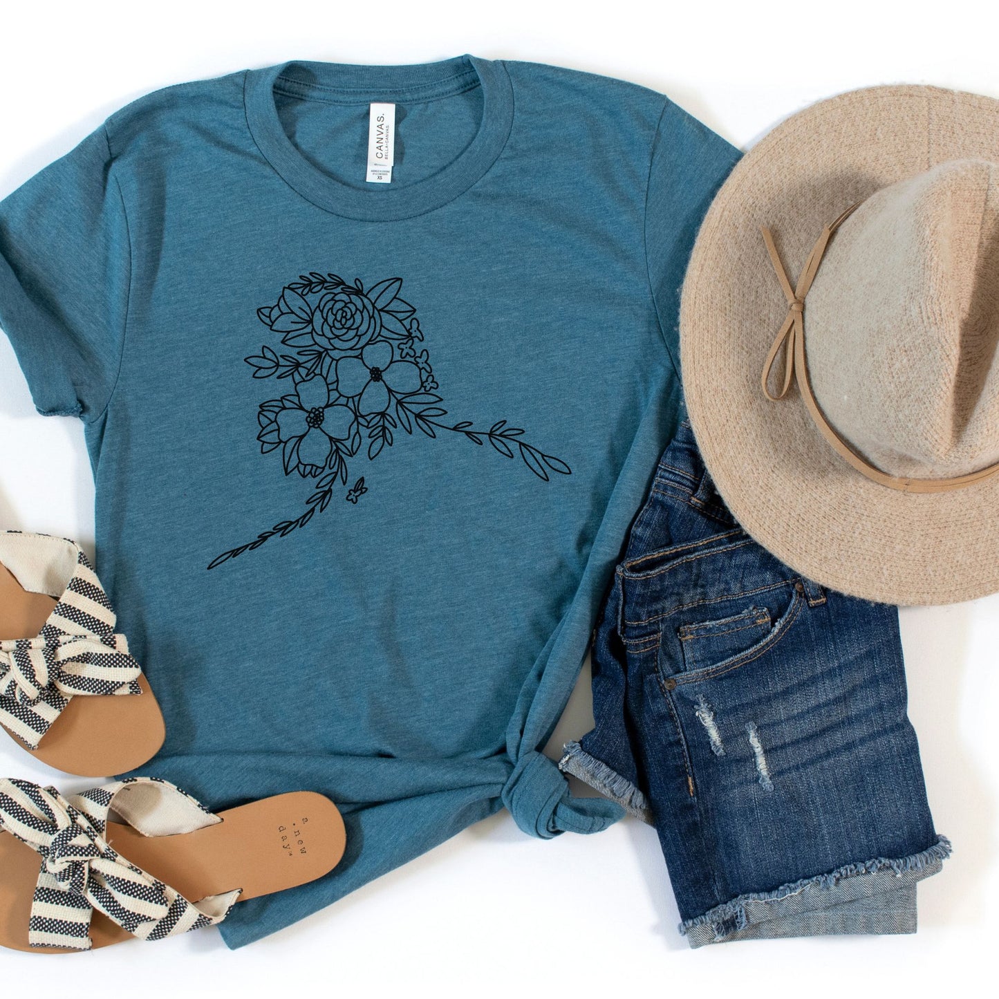 Alaska Floral State Graphic Tee