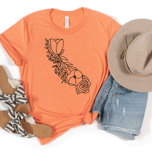 California Floral State Graphic Tee