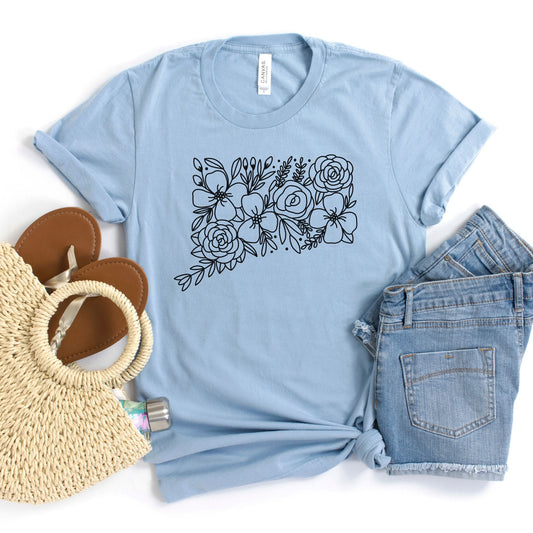 Connecticut Floral State Graphic Tee
