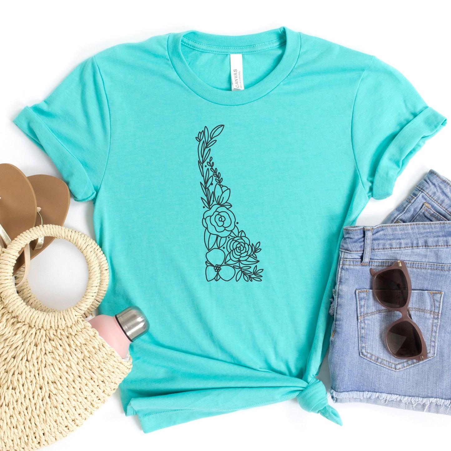 Delaware Floral State Graphic Tee