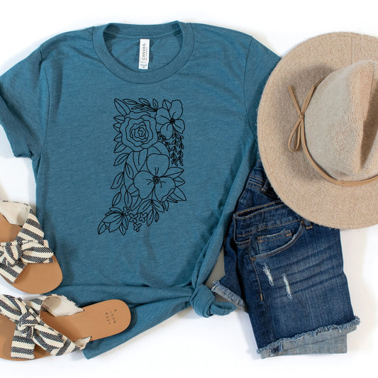 Indiana Floral State Graphic Tee