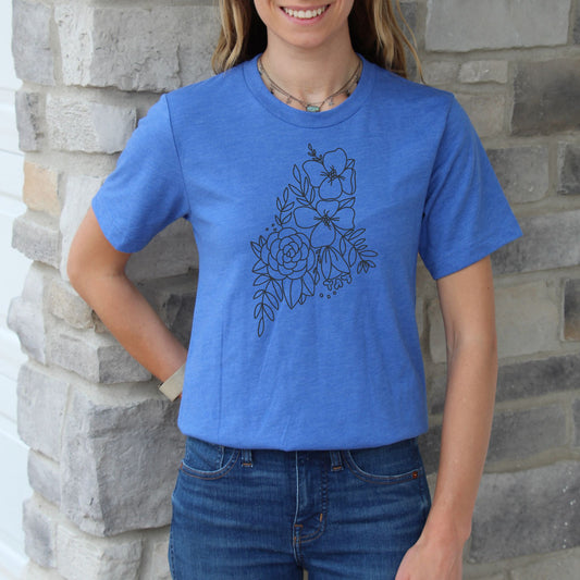 Maine Floral State Graphic Tee