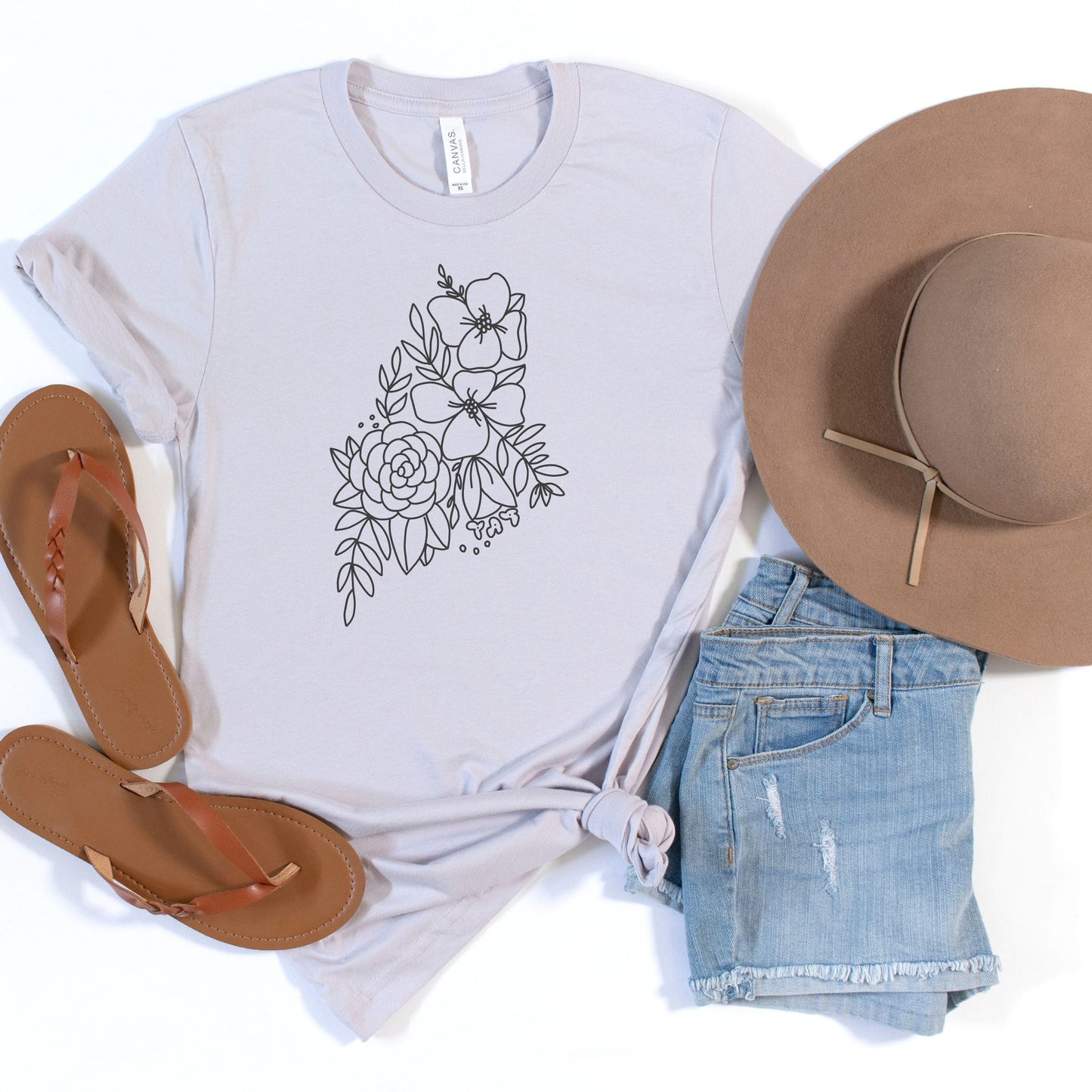Maine Floral State Graphic Tee