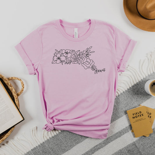 Massachusetts Floral State Graphic Tee