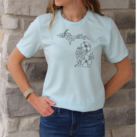 Michigan Floral State Graphic Tee