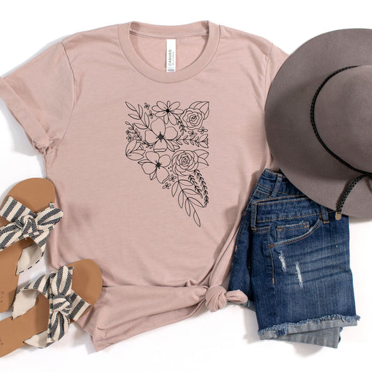 Nevada Floral State Graphic Tee