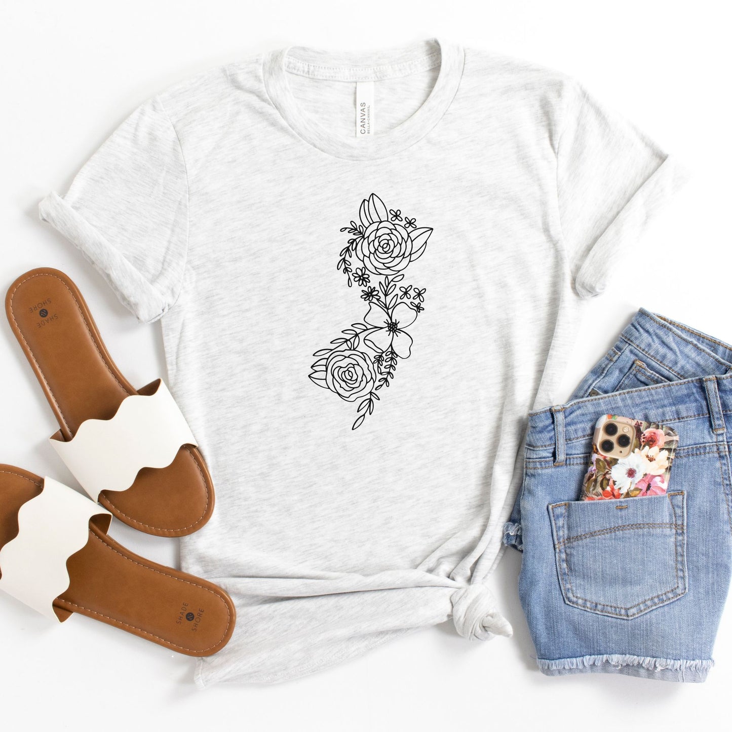 New Jersey Floral State Graphic Tee