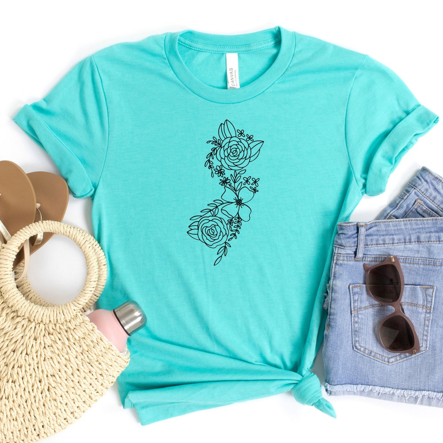 New Jersey Floral State Graphic Tee
