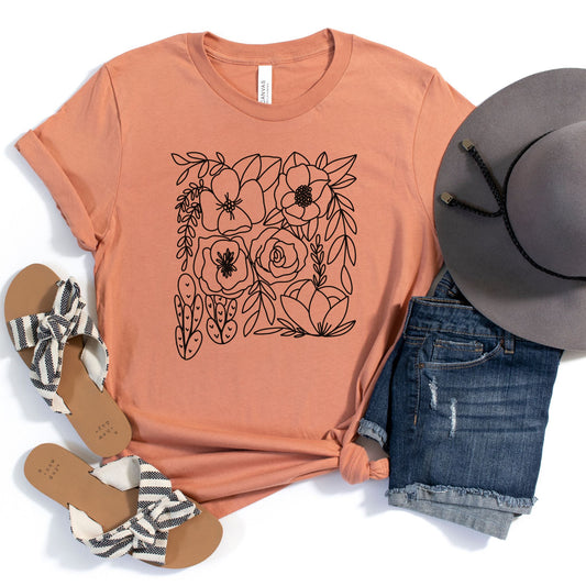 New Mexico Floral State Graphic Tee