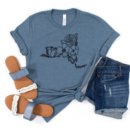 New York Floral State Graphic Tee