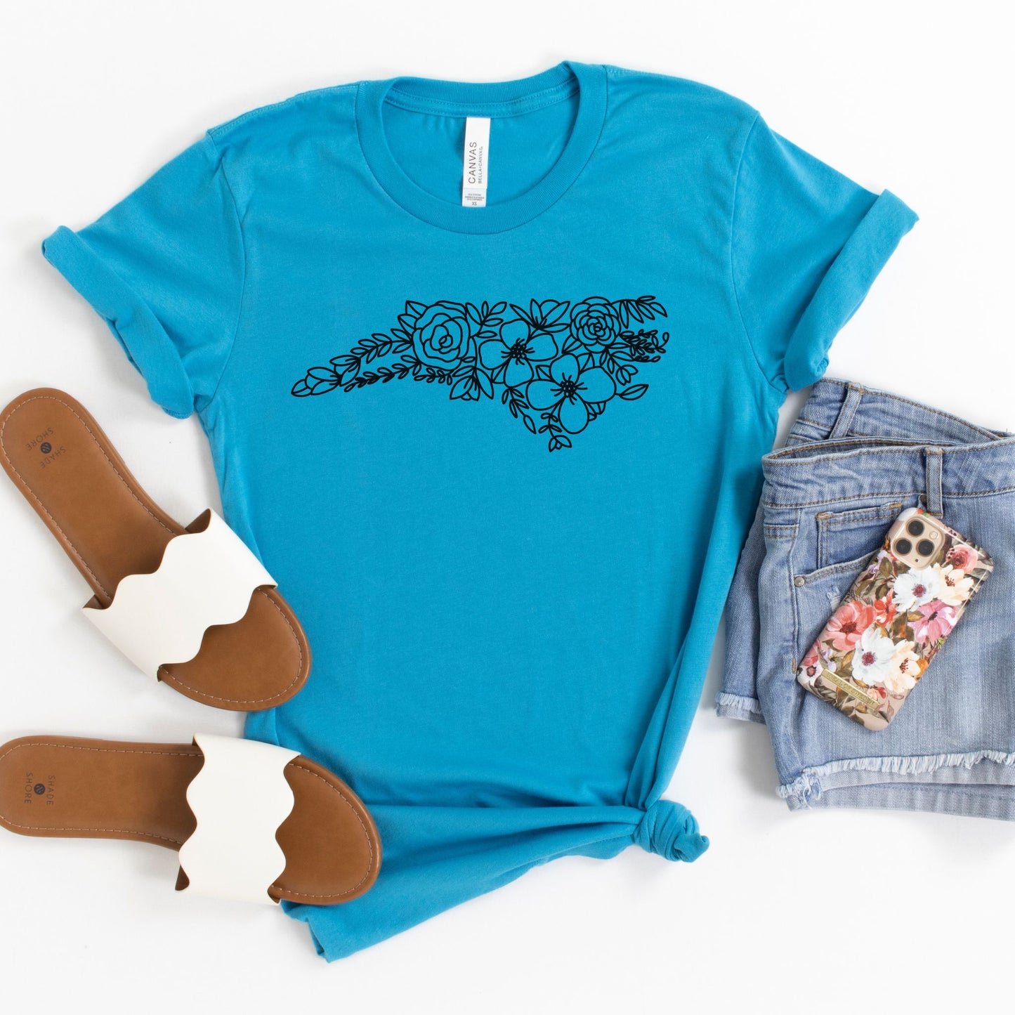North Carolina Floral State Graphic Tee
