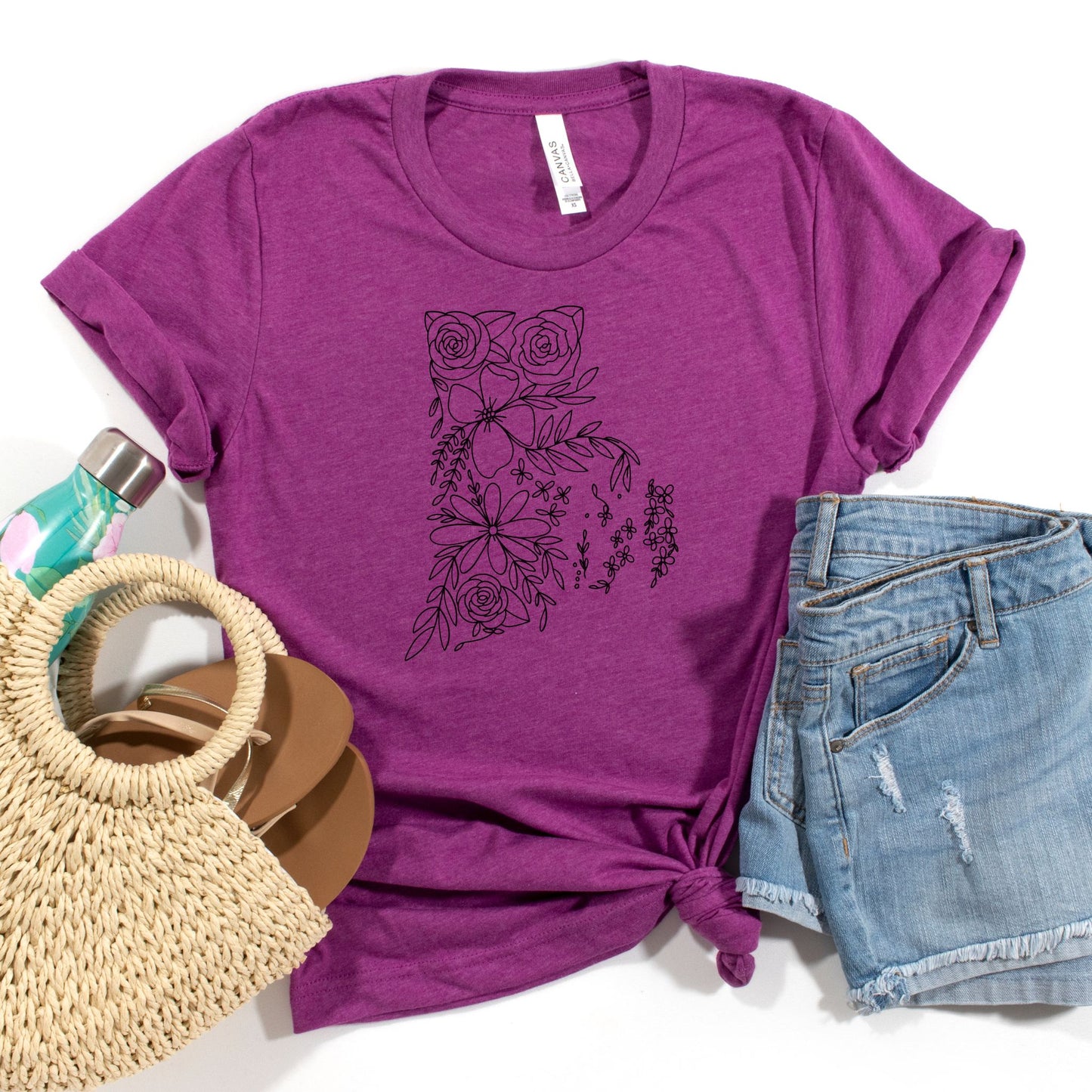 Rhode Island Floral State Graphic Tee