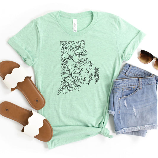 Rhode Island Floral State Graphic Tee