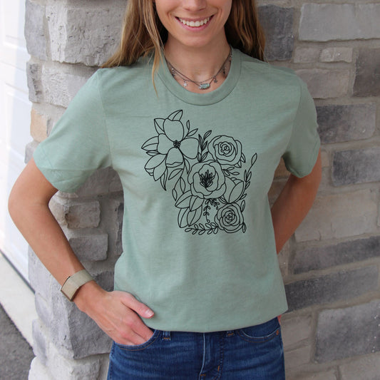 Wisconsin Floral State Graphic Tee