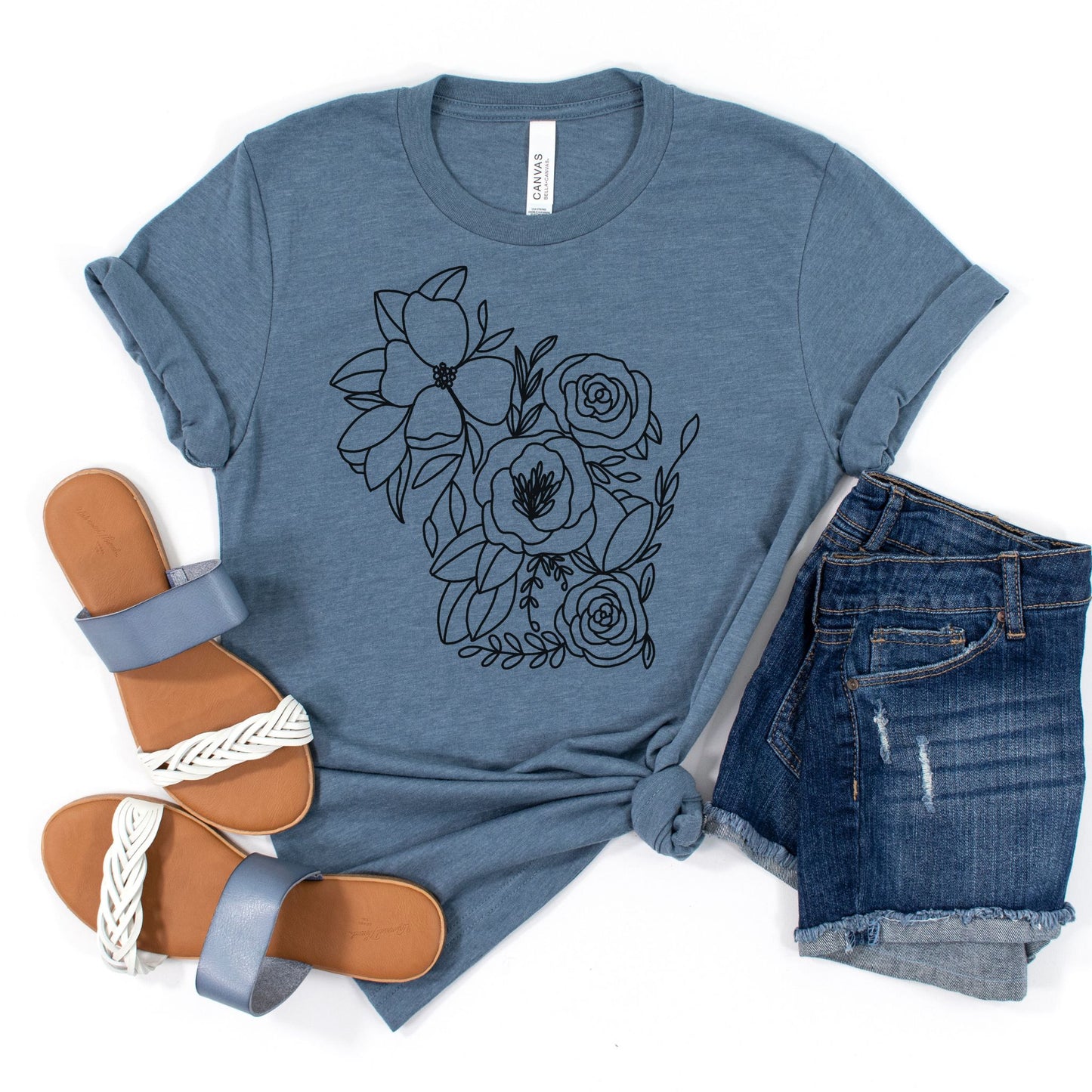Wisconsin Floral State Graphic Tee