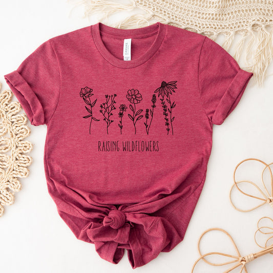 Raising Wildflowers Graphic Tee in Heather Raspberry